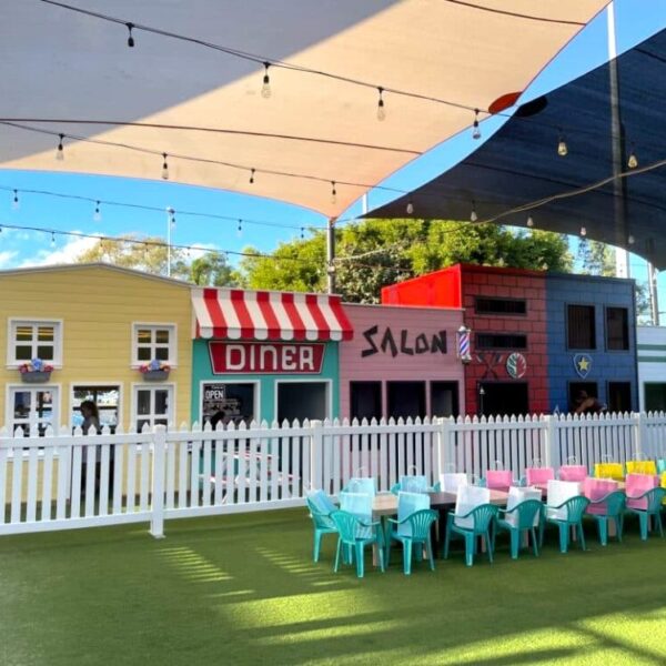 Lenny’s Lane kids play area with mini shops at ROAR Bar and Grill in Bibra Lake