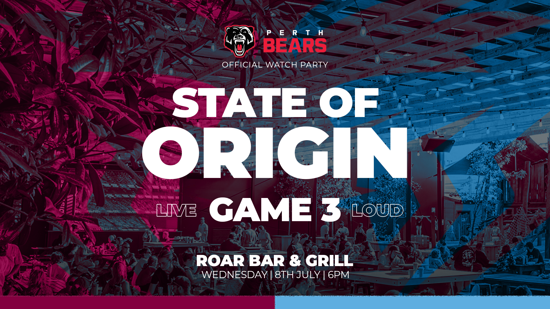 NRL State of Origin Watch Party at ROAR Bar & Grill